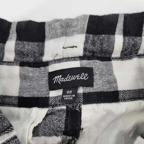 Madewell paper bag pants in gingham black and white 00 - Picture 5 of 7